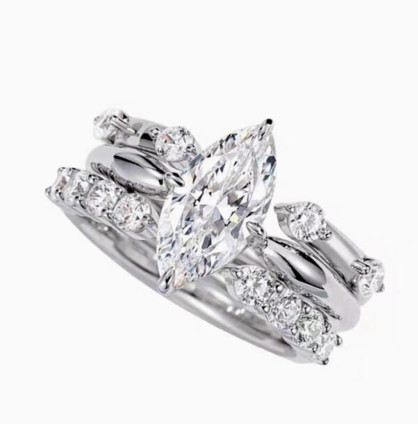 Diamond Halo Marquise Wrap Ring(Moissanite)