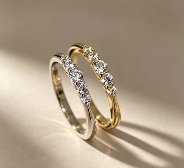 Curved Diamond Stacking Ring